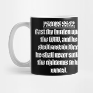 Psalms 55:22 King James Version (KJV) Mug